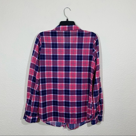 Passport sz:L Pink Plaid Button Down Top Long Sleeve - Picture 11 of 14